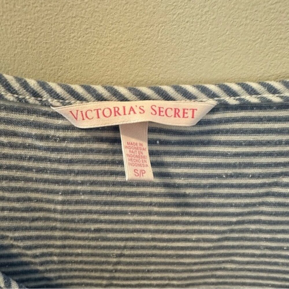 Victoria’s Secret Blue Striped Button Front Drawstring Cami Dress Size Small - Picture 8 of 11